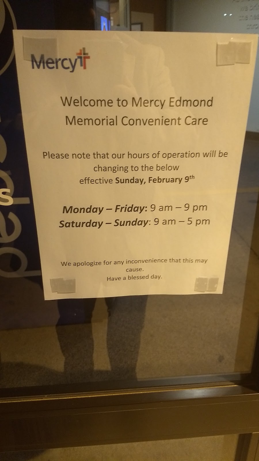 Mercy Convenient Care - Edmond Memorial | 1919 E Memorial Rd, Oklahoma City, OK 73131, USA | Phone: (405) 749-7099