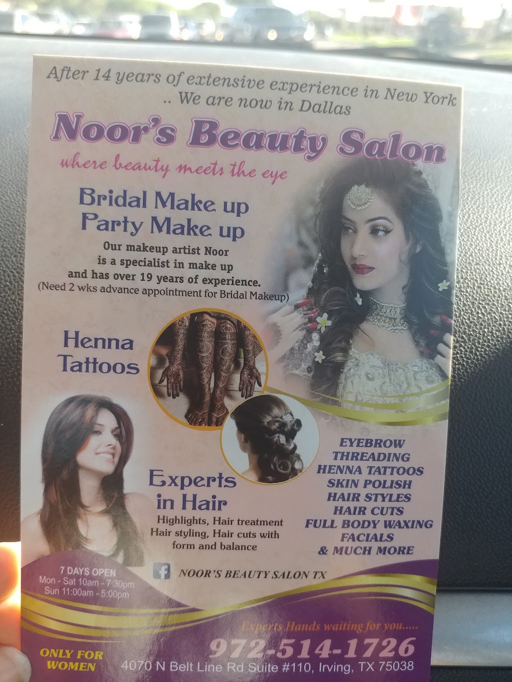 Noors Beauty Salon | 4070 N Belt Line Rd, Irving, TX 75038, USA | Phone: (972) 514-1726