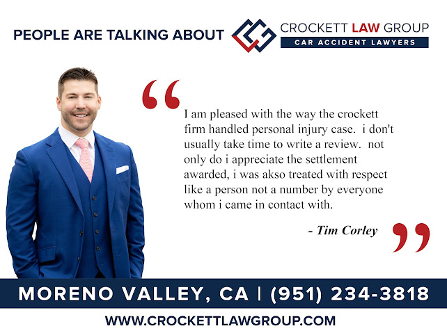Crockett Law Group | Car Accident Lawyers of Moreno Valley | 13800 Heacock St Ste C230H, Moreno Valley, CA 92553, United States | Phone: (951) 338-9366