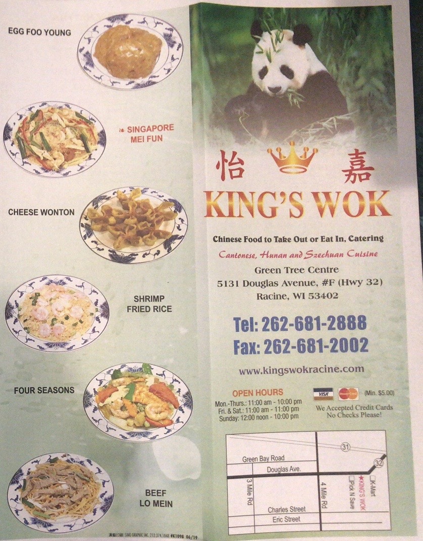 Kings Wok | 5131 Douglas Ave F, Racine, WI 53402, USA | Phone: (262) 681-2888