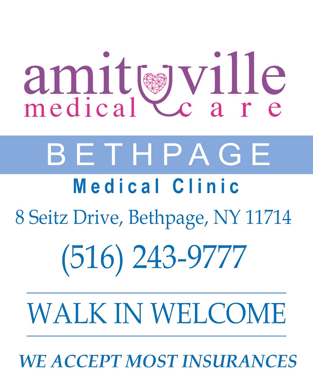 Bethpage Medical Clinic | 8 Seitz Dr, Bethpage, NY 11714, USA | Phone: (516) 243-9777