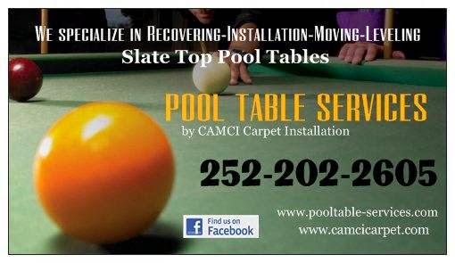 Pool Table Services | 414 Forest Park Rd, Elizabeth City, NC 27909, USA | Phone: (252) 202-2605