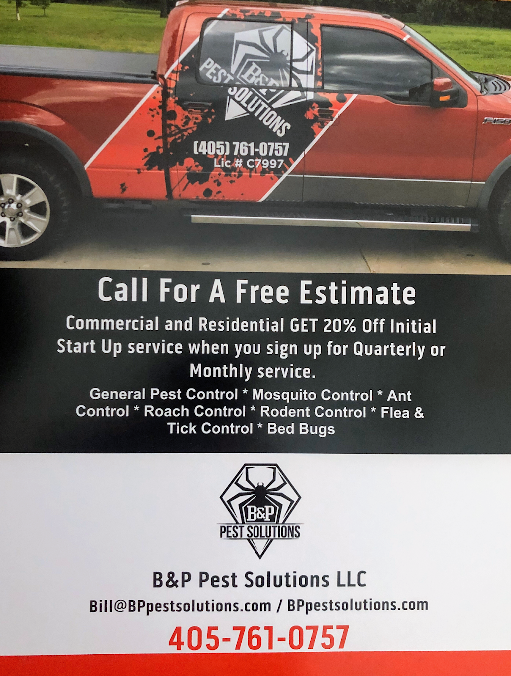 B&P Pest Solutions LLC | 1317 Spring Lake Rd, Newcastle, OK 73065, USA | Phone: (405) 761-0757