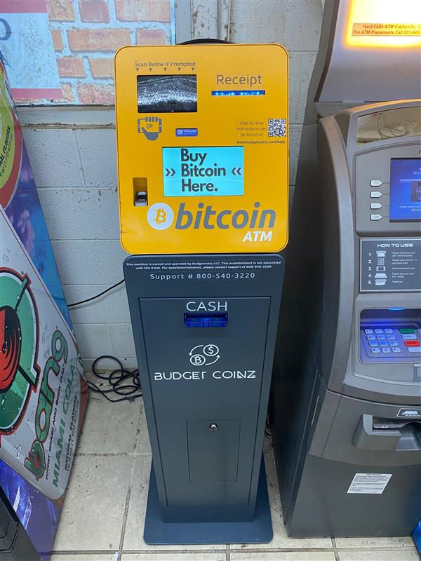 BudgetCoinz Bitcoin ATM | 3201 TN-12, Ashland City, TN 37015, USA | Phone: (800) 540-3220