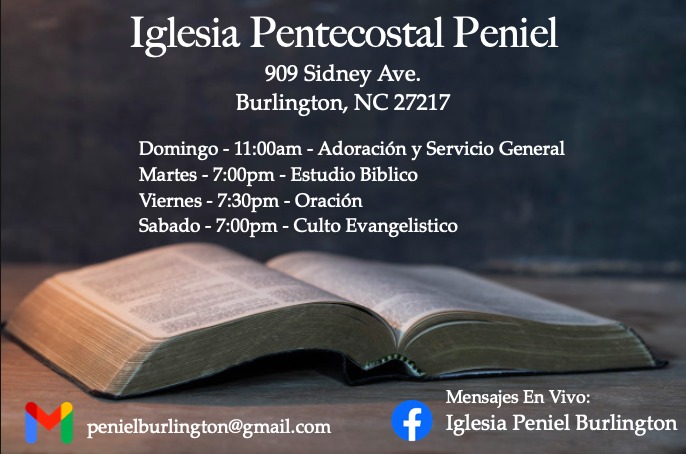 Iglesia Pentecostal Peniel | 909 Sidney Ave, Burlington, NC 27217, USA | Phone: (704) 253-0818