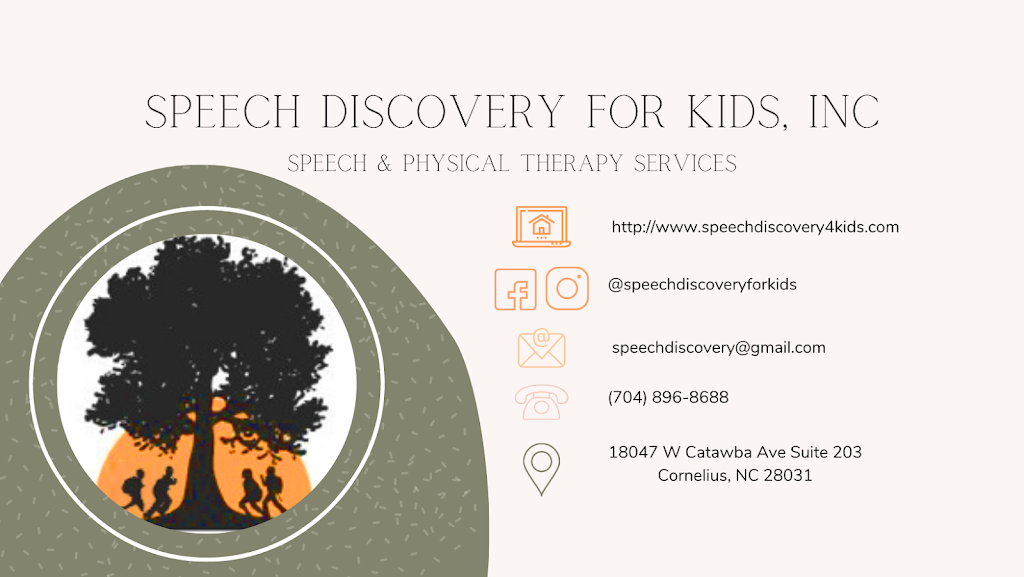 Speech Discovery for Kids, Inc. | 18047 W Catawba Ave #203, Cornelius, NC 28031, USA | Phone: (980) 231-0883