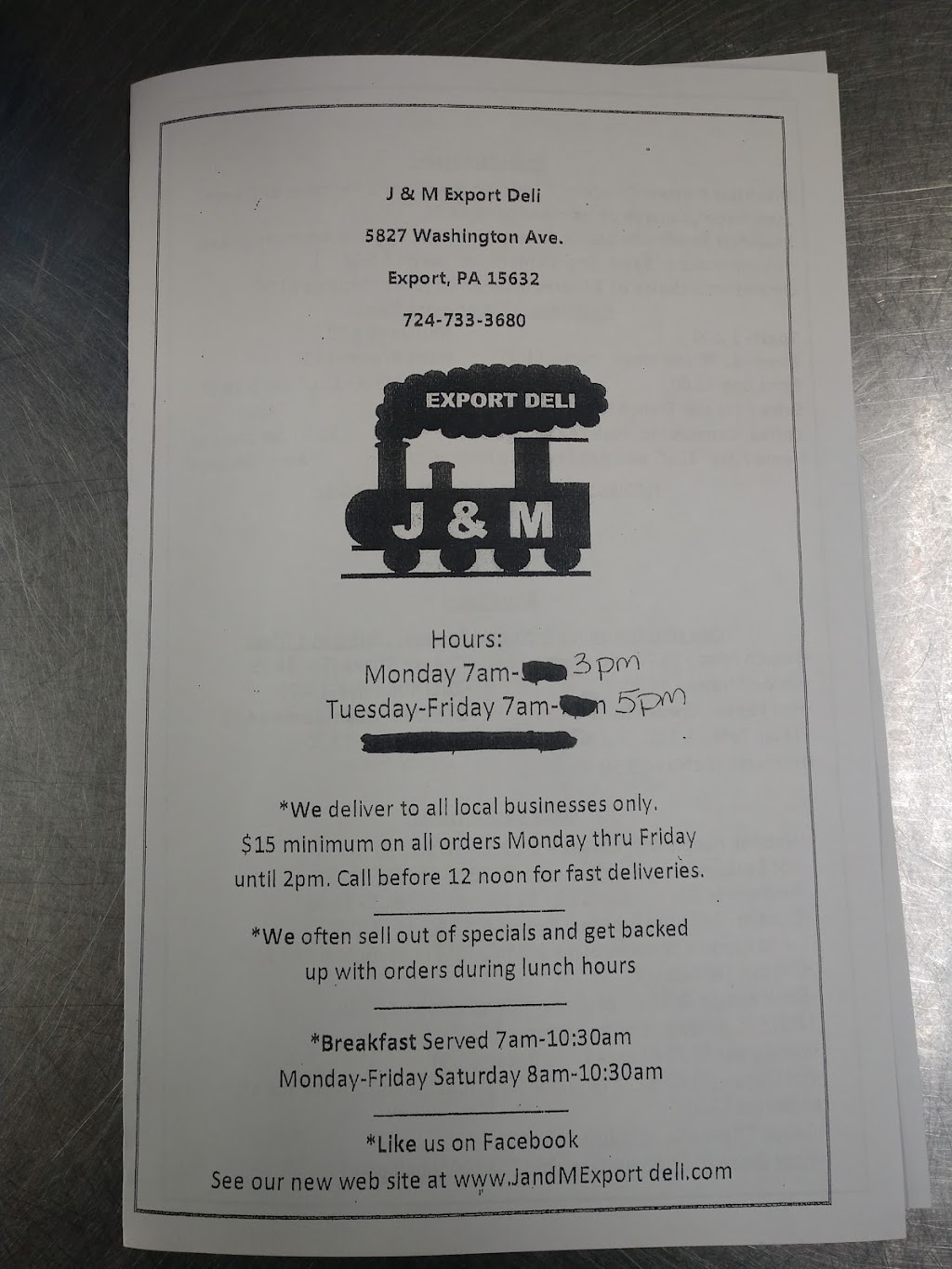 J&M Export Deli | 5827 Washington Ave, Export, PA 15632, USA | Phone: (724) 733-3680