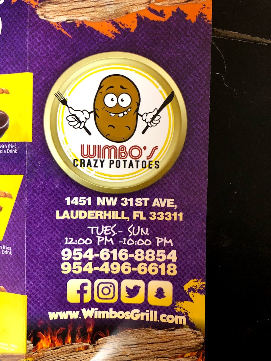 Wimbos Crazy Potatoes | 1166 N State Rd 7, Lauderhill, FL 33313, USA | Phone: (954) 616-8854