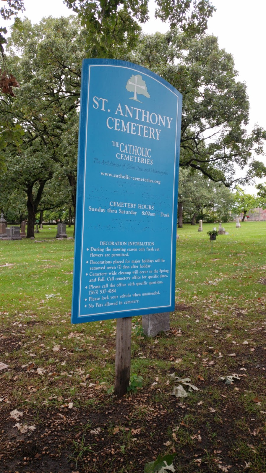 St. Anthonys Cemetery | 2730 NE Central Ave, Minneapolis, MN 55418 | Phone: (763) 537-4184