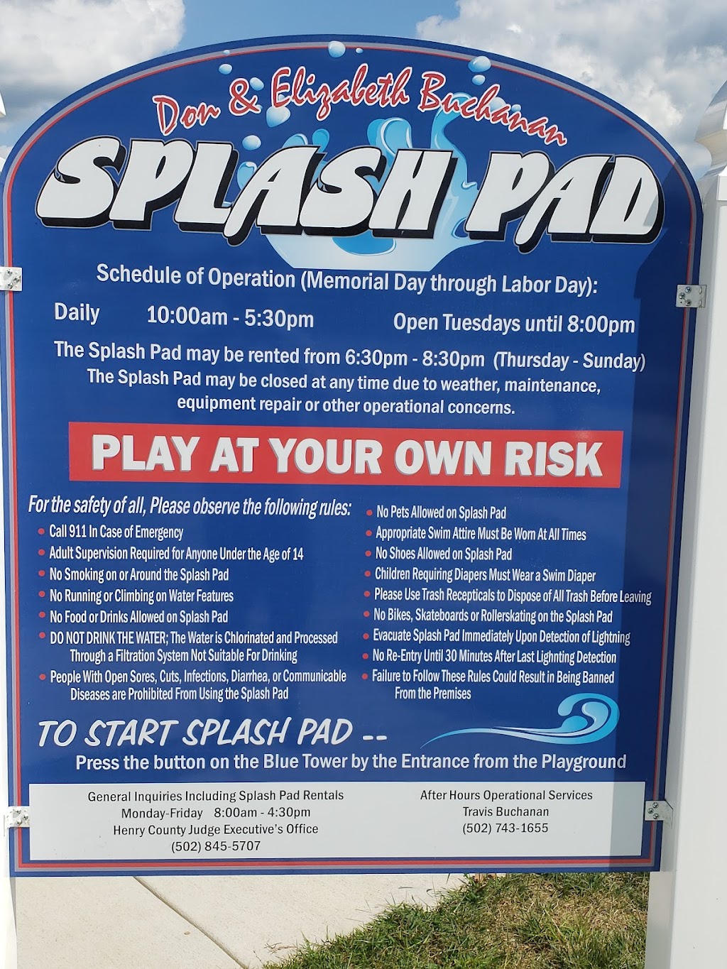 Don & Elizabeth Splash Pad | 325 Park Rd, New Castle, KY 40050, USA | Phone: (502) 845-5707