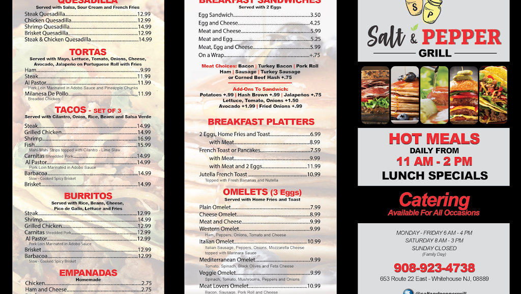 Salt & Pepper Grill | 653 US-22, Whitehouse Station, NJ 08889, USA | Phone: (908) 923-4738