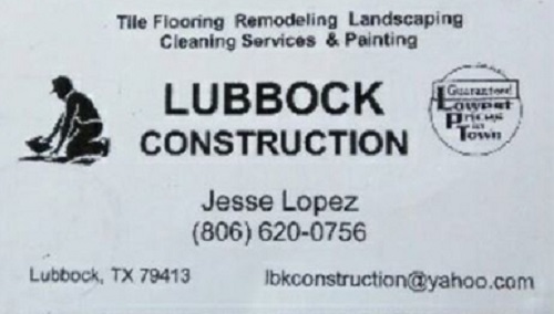 Lubbock Construction | 2803 65th St, Lubbock, TX 79413, USA | Phone: (806) 620-0756