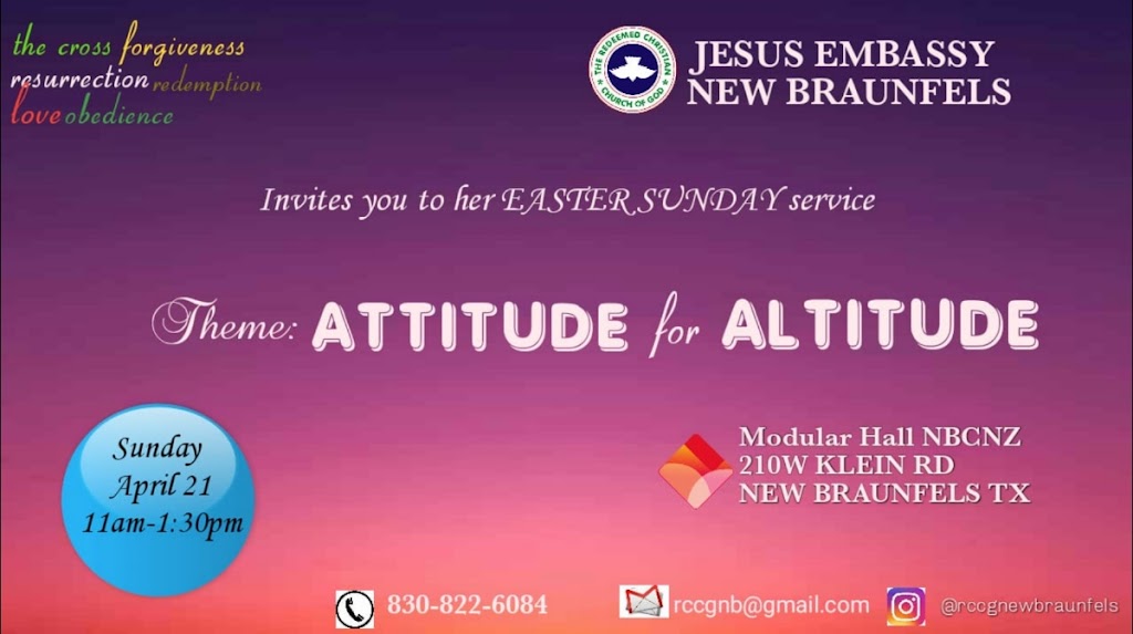 Rccg New Braunfels Texas | Modular Hall NBCNZ, 210 W Klein Rd, New Braunfels, TX 78130, USA | Phone: (830) 822-6084