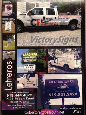 Victory Signs | 1921 Pagan Rd, Raleigh, NC 27603, USA | Phone: (919) 444-4072