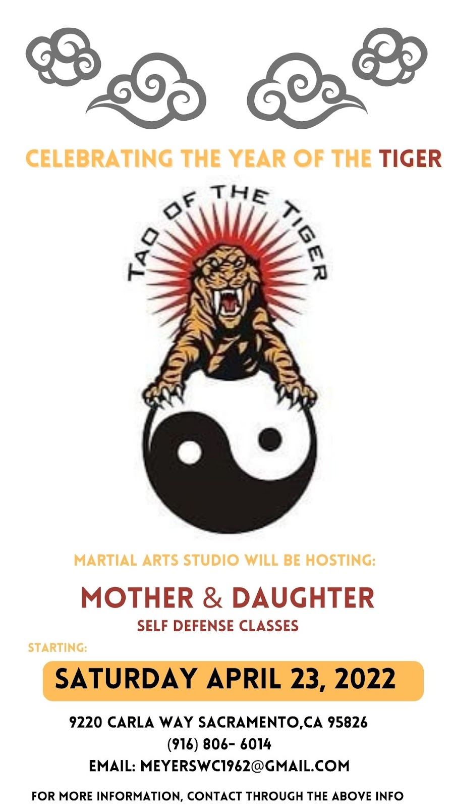 Tao of the Tiger Martial Arts | 9220 Carla Way, Sacramento, CA 95826, USA | Phone: (916) 806-6014