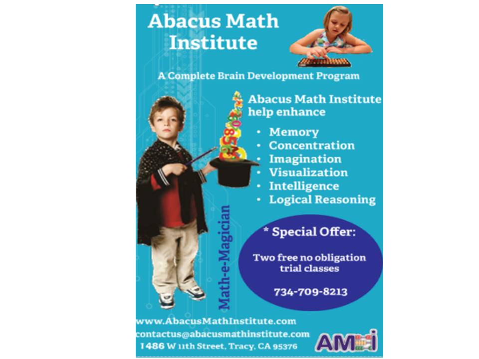 Abacus Math Institute | 1486 W 11th St, Tracy, CA 95376, USA | Phone: (209) 640-4687