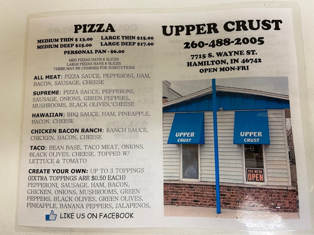 Upper Crust Sandwich Shop | 7725 S Wayne St, Hamilton, IN 46742, USA | Phone: (260) 488-2005
