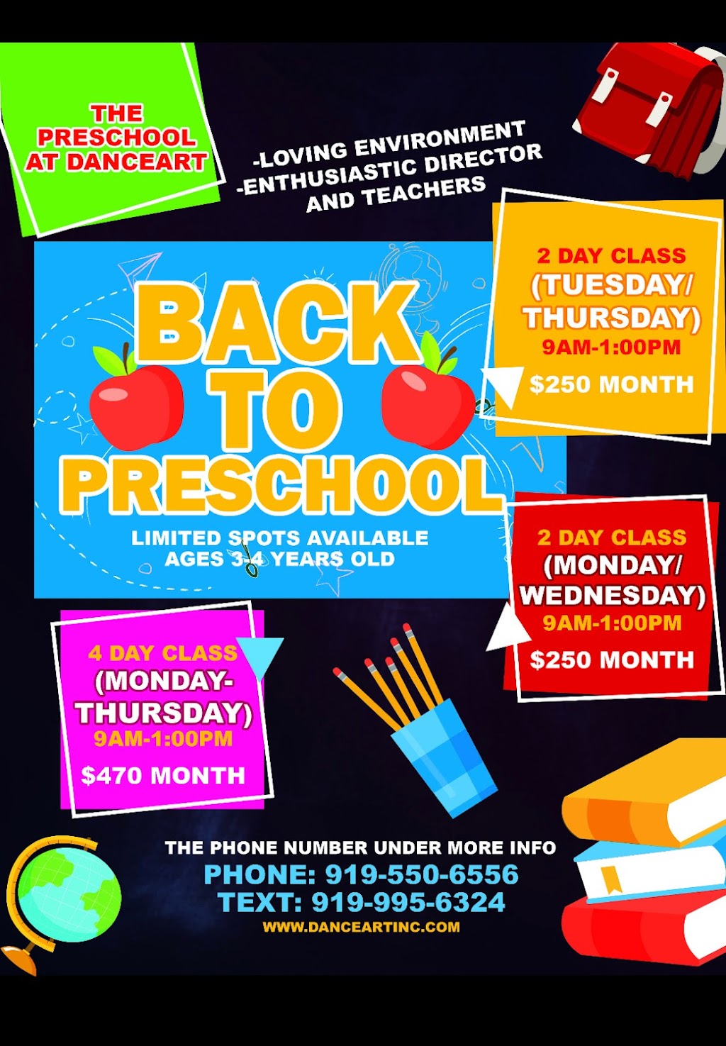 The PreSchool at DanceArt | 82 Danceart Dr Suite A, Garner, NC 27529, USA | Phone: (919) 995-6324