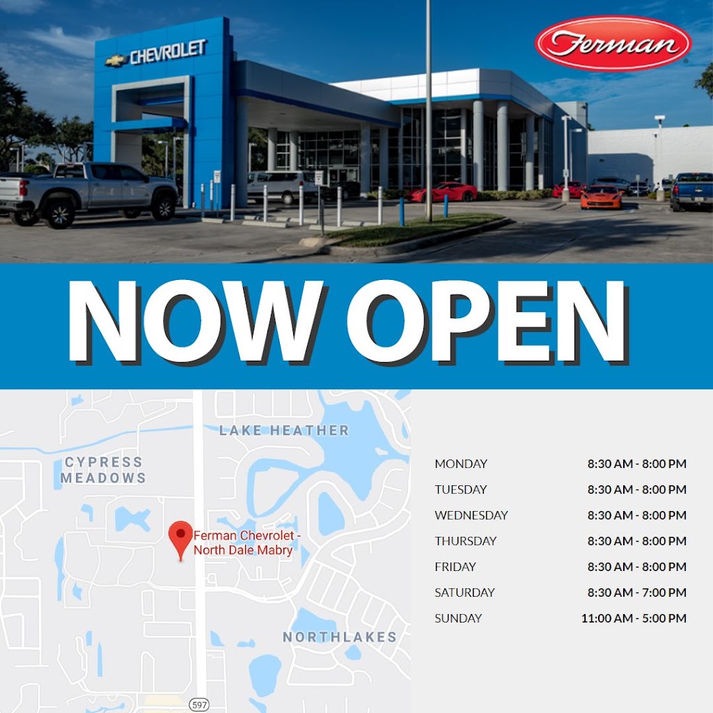 Ferman Chevrolet On North Dale Mabry | 16414 N Dale Mabry Hwy, Tampa, FL 33618, USA | Phone: (813) 969-2600