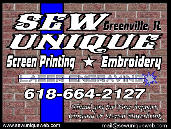 Sew Unique Embroidery | 899 W Railroad St, Greenville, IL 62246, USA | Phone: (618) 664-2127