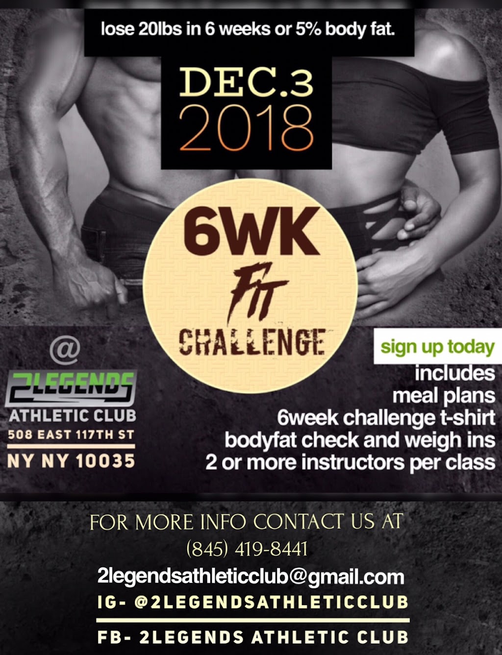 2legends athletic club | 508 E 117th St, New York, NY 10035, USA | Phone: (845) 419-8441