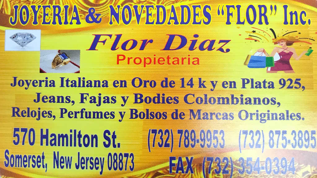 “Flor” Jewelry and Novelties Inc. | 570 Hamilton St, Somerset, NJ 08873, USA | Phone: (732) 789-9953