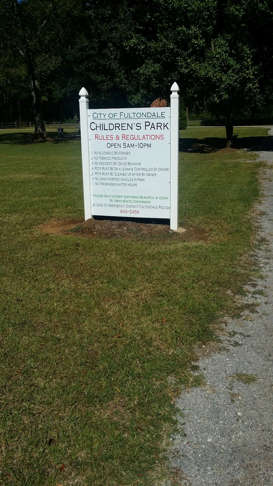 Childrens Park | 2408 Stouts Rd, Fultondale, AL 35068, USA | Phone: (205) 841-4481
