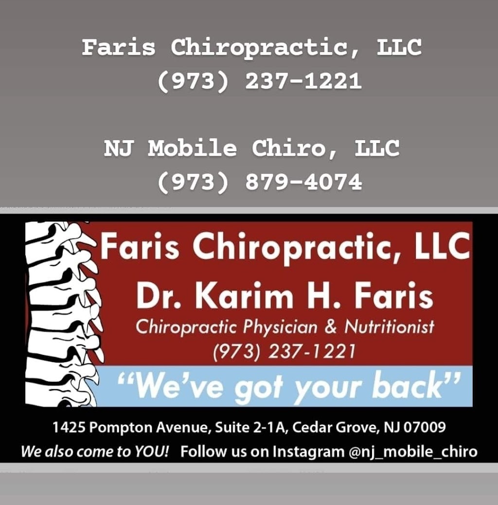 Faris Chiropractic, LLC | 1425 Pompton Ave Suite 2-1A, Cedar Grove, NJ 07009, USA | Phone: (973) 237-1221