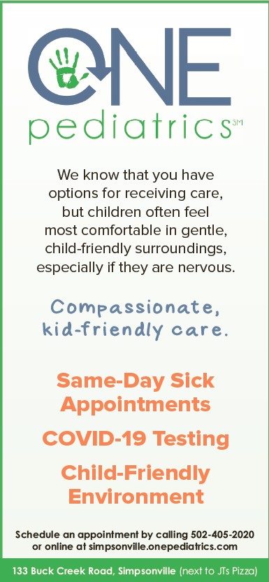 One Pediatrics at Simpsonville | 133 Buck Creek Rd, Simpsonville, KY 40067, USA | Phone: (502) 405-2020