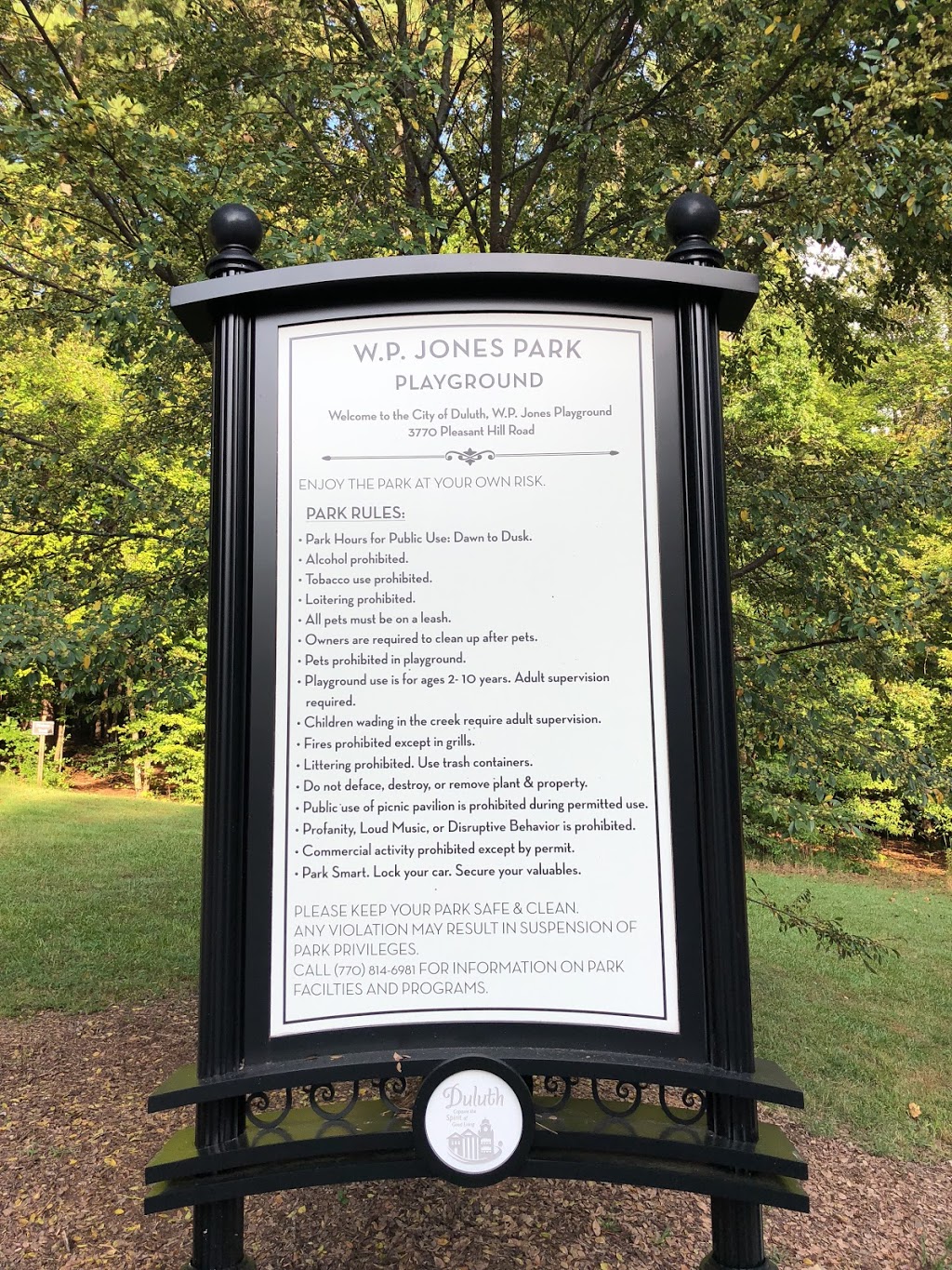 W.P. Jones Memorial Park | 3750 Pleasant Hill Rd, Duluth, GA 30096, USA | Phone: (770) 476-3434