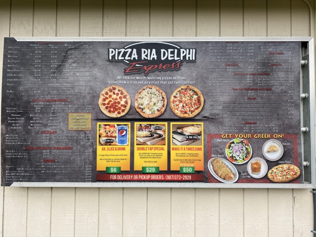 Pizza Ria Delphi Express | 4401 E Palmer-Wasilla Hwy, Wasilla, AK 99654, USA | Phone: (907) 373-2929