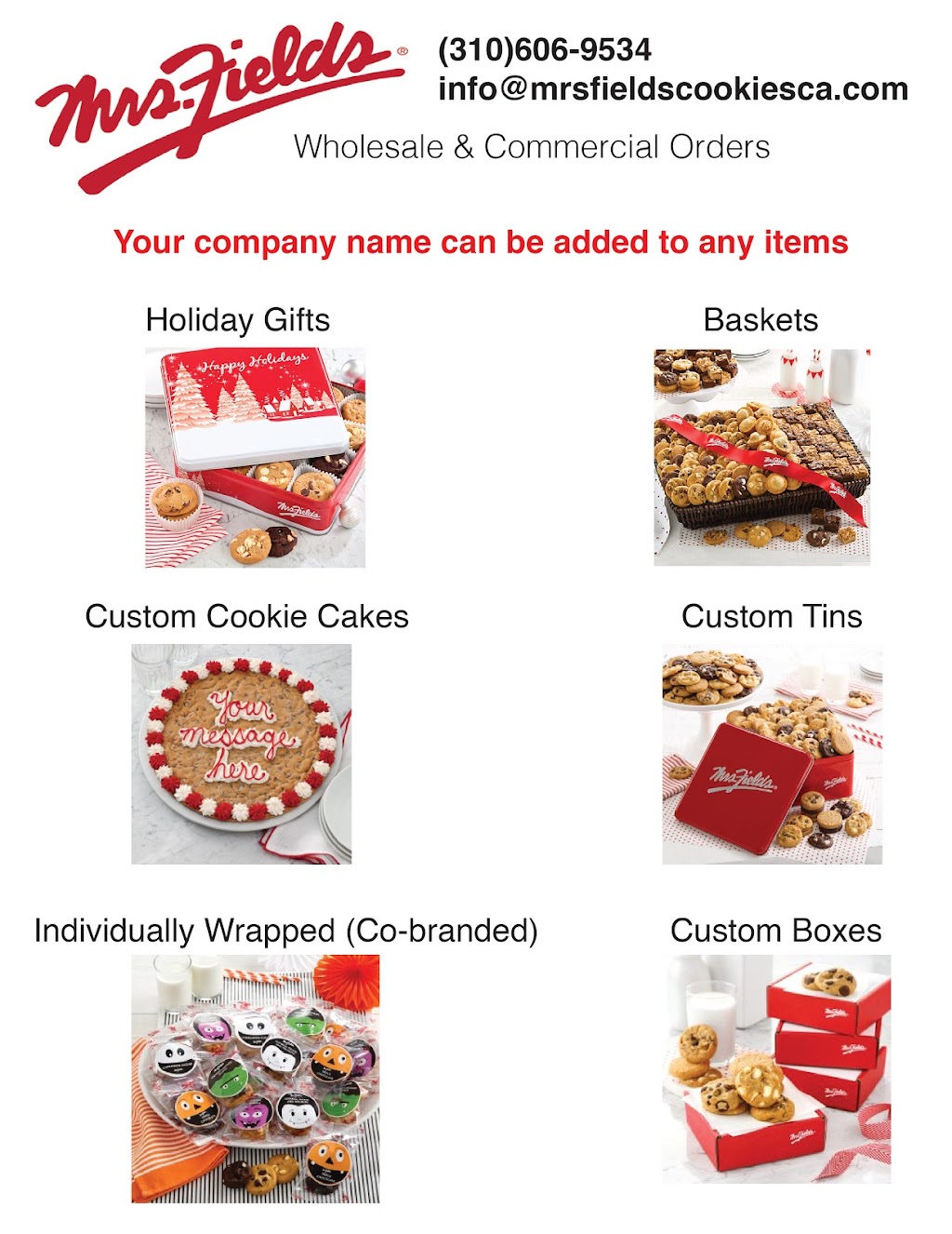 Mrs. Fields Cookies | 321 Stonewood St, Downey, CA 90241, USA | Phone: (562) 923-1896