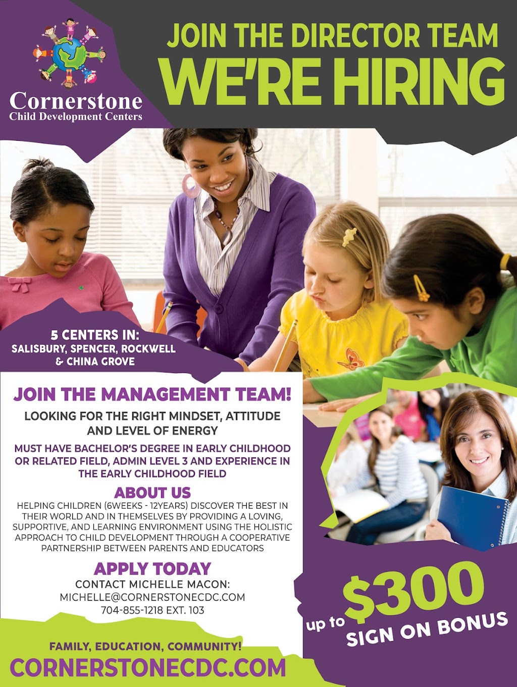 Cornerstone Child Development Center (City) | 1325 Faith Rd, Salisbury, NC 28146, USA | Phone: (704) 633-0016