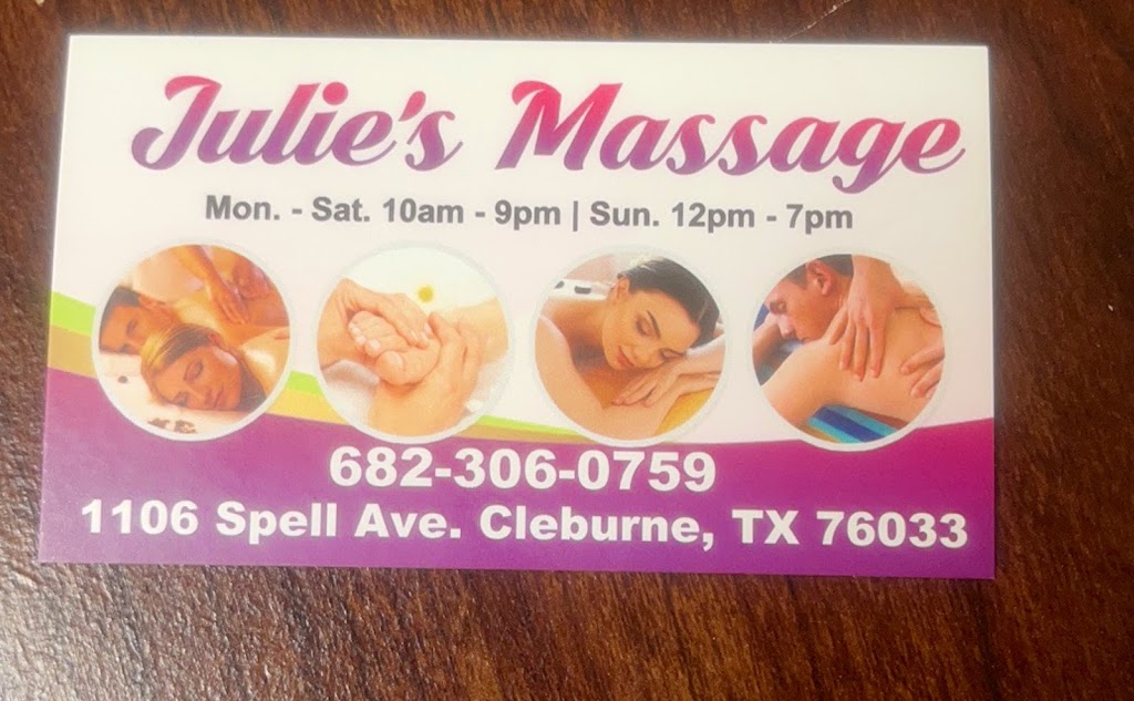 Julies Massage | 1106 Spell Ave, Cleburne, TX 76033, USA | Phone: (682) 306-0759