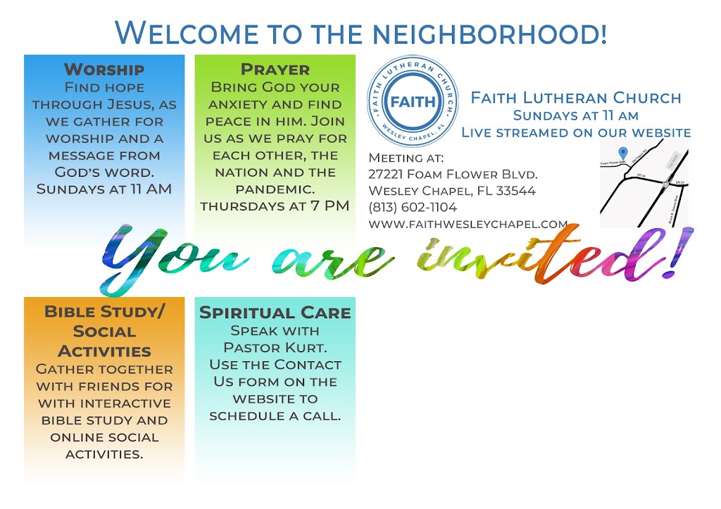 Faith Lutheran Church | 27221 Foamflower Blvd, Wesley Chapel, FL 33544, USA | Phone: (813) 602-1104