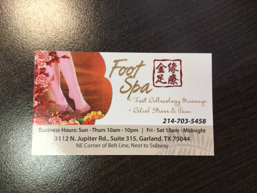 Foot Spa | 3112 N Jupiter Rd #315, Garland, TX 75044 | Phone: (214) 703-5458