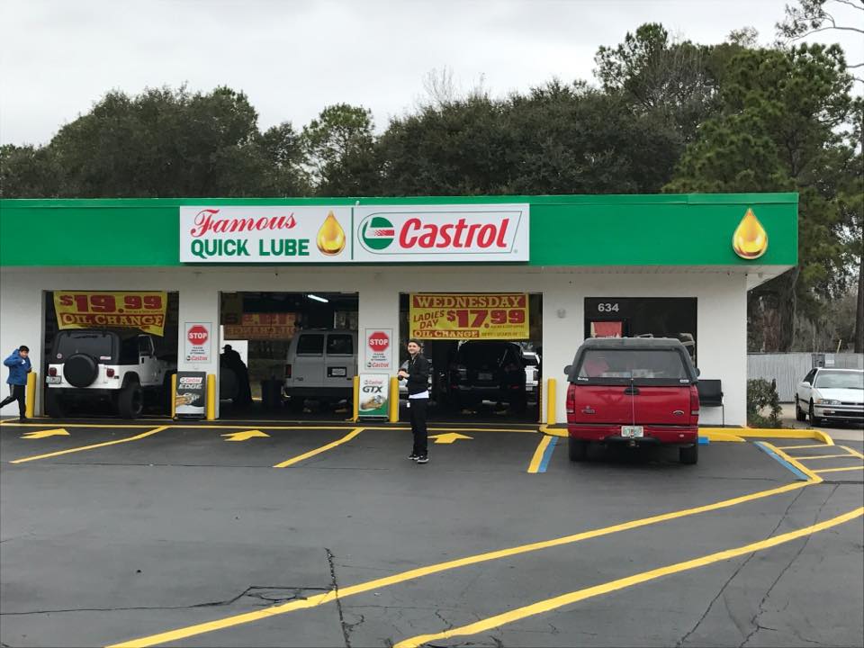 Famous Quick Lube (featuring Castrol & Valvoline) | 634 Blanding Blvd, Orange Park, FL 32073, USA | Phone: (904) 644-7216