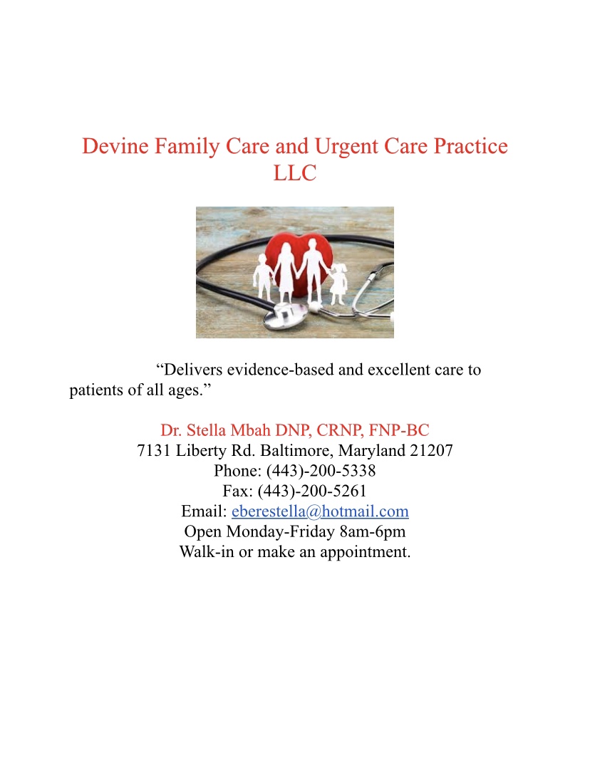 Devine Family Care Practice LLC | 7131 Liberty Rd, Baltimore, MD 21207, USA | Phone: (410) 963-9577