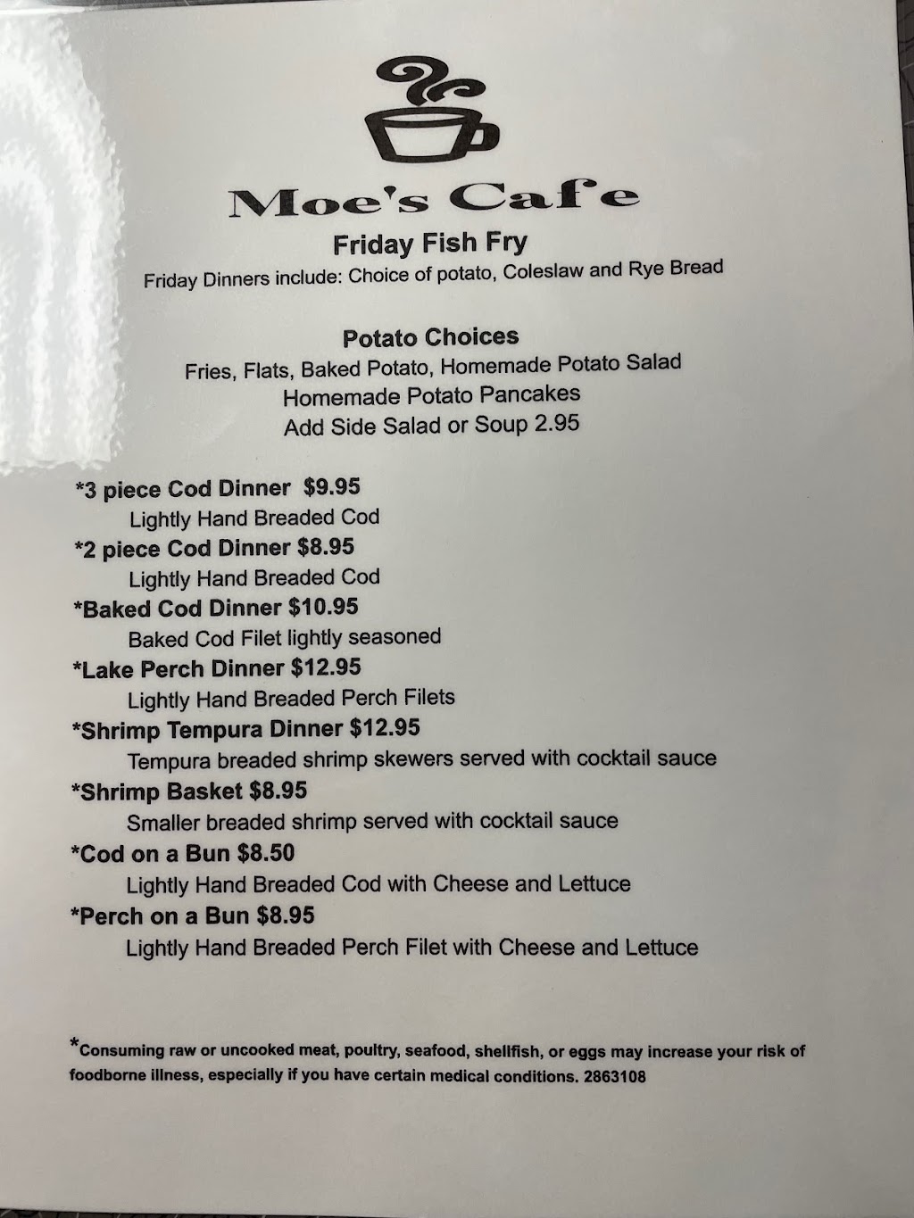 Moes Cafe | 163 Stark St, Randolph, WI 53956, USA | Phone: (920) 326-3535
