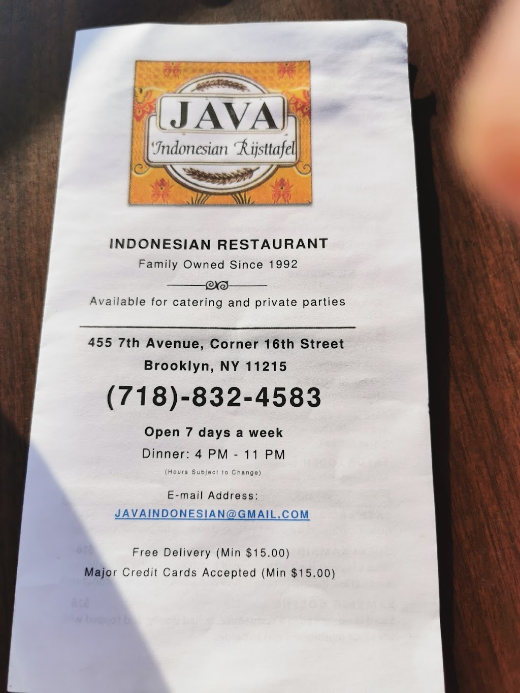 Java | 455 7th Ave, Brooklyn, NY 11215, USA | Phone: (718) 832-4583