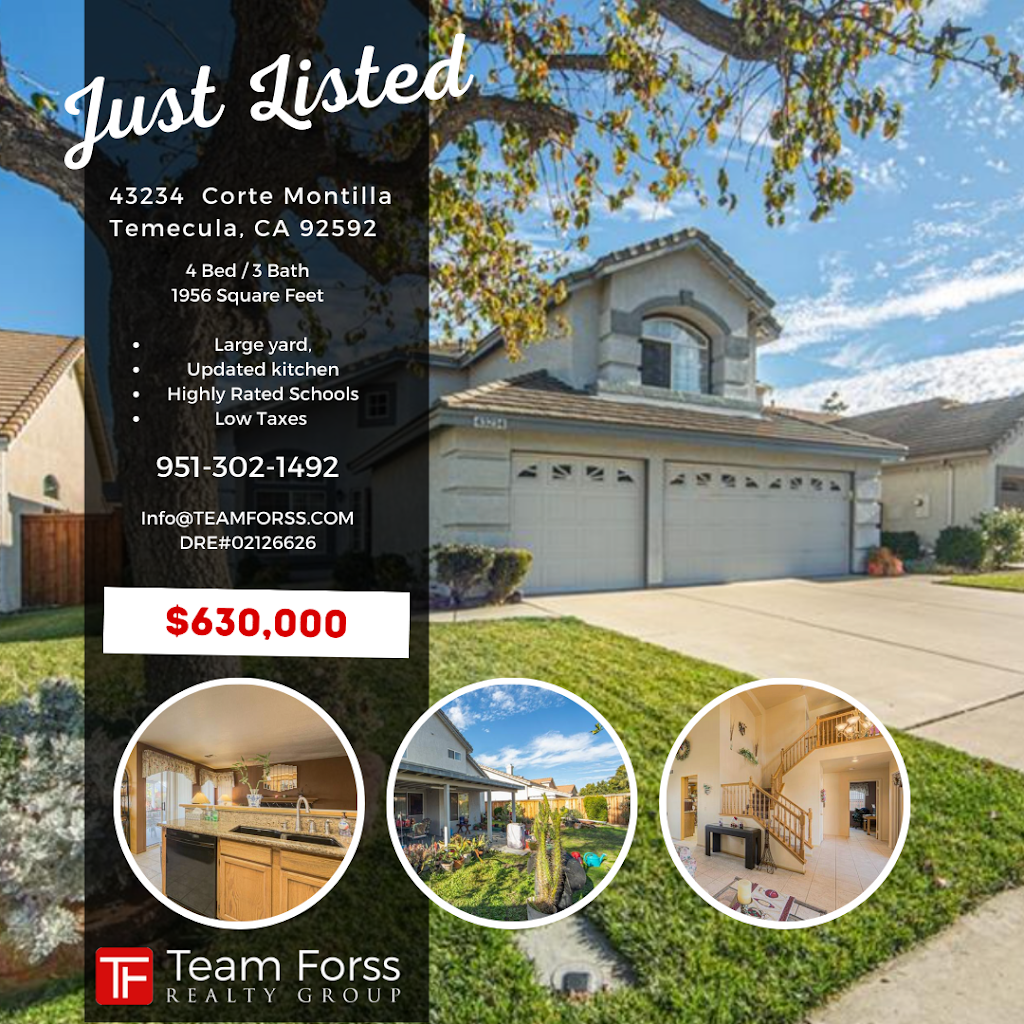 Team Forss Realty Group | 31213 Temecula Pkwy, Temecula, CA 92592, USA | Phone: (951) 289-3066