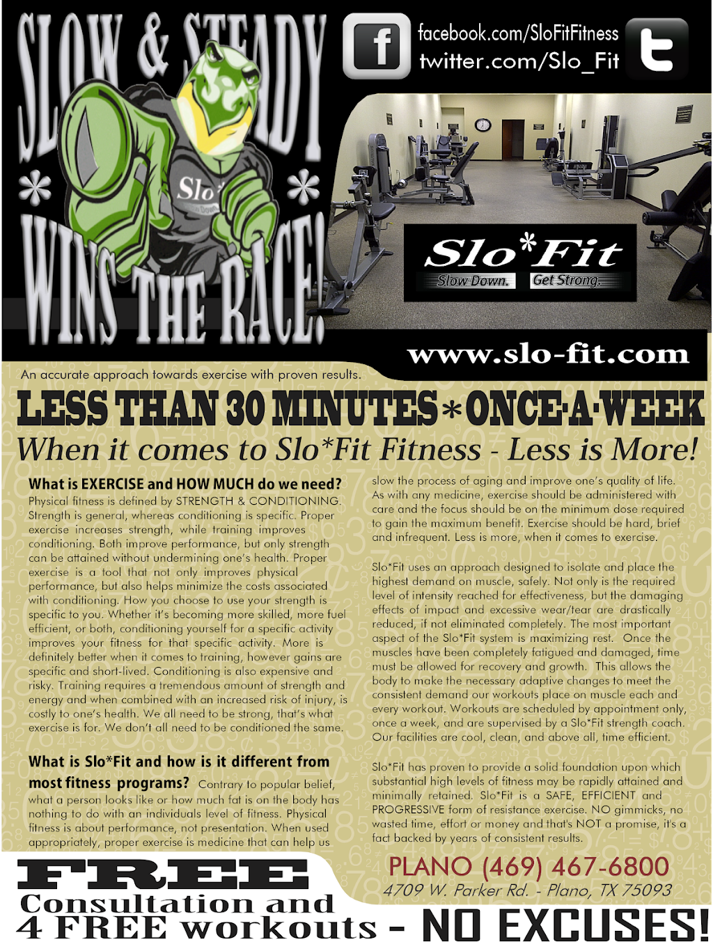 Slo Fit Fitness | 4709 Parker Rd # 480, Plano, TX 75093, USA | Phone: (469) 467-6800