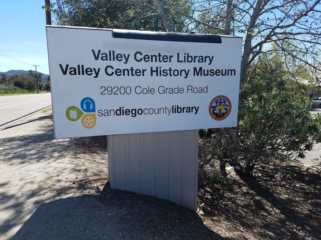 San Diego County Library – Valley Center Branch | 29200 Cole Grade Rd, Valley Center, CA 92082, USA | Phone: (760) 749-1305