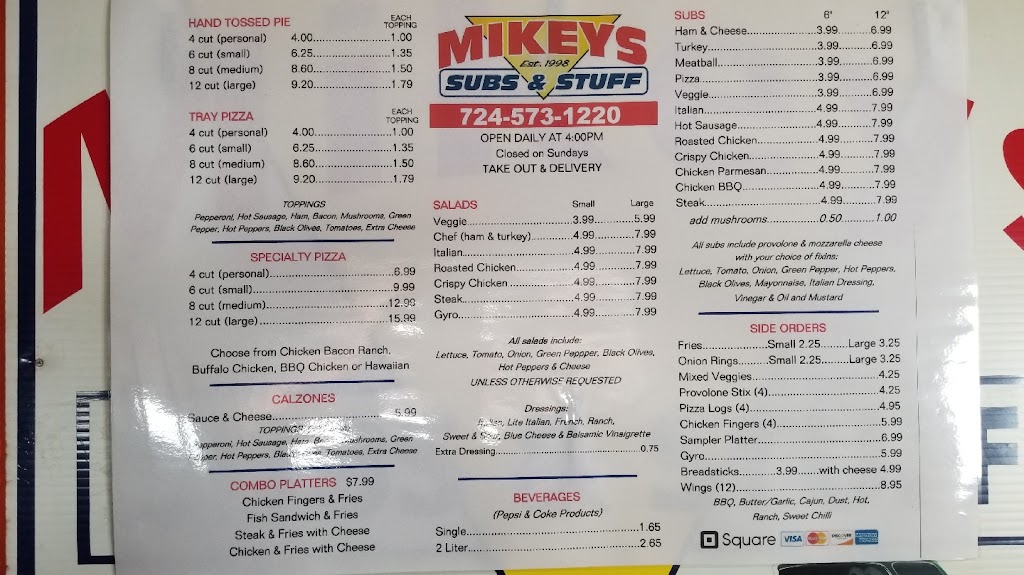 Mikeys Subs & Stuff | 1240 PA-168, Georgetown, PA 15043, USA | Phone: (724) 573-1220