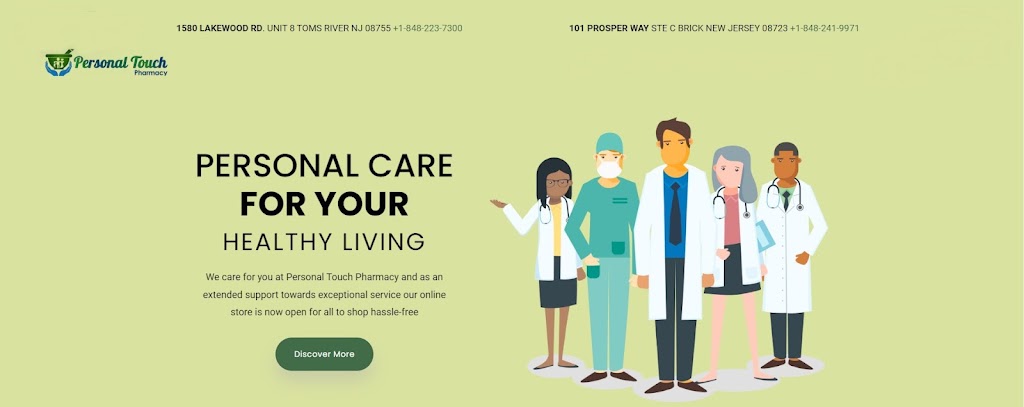Personal Touch Pharmacy | 1580 Lakewood Road Route, US-9 Unit 8, Toms River, NJ 08755, USA | Phone: (848) 223-7300