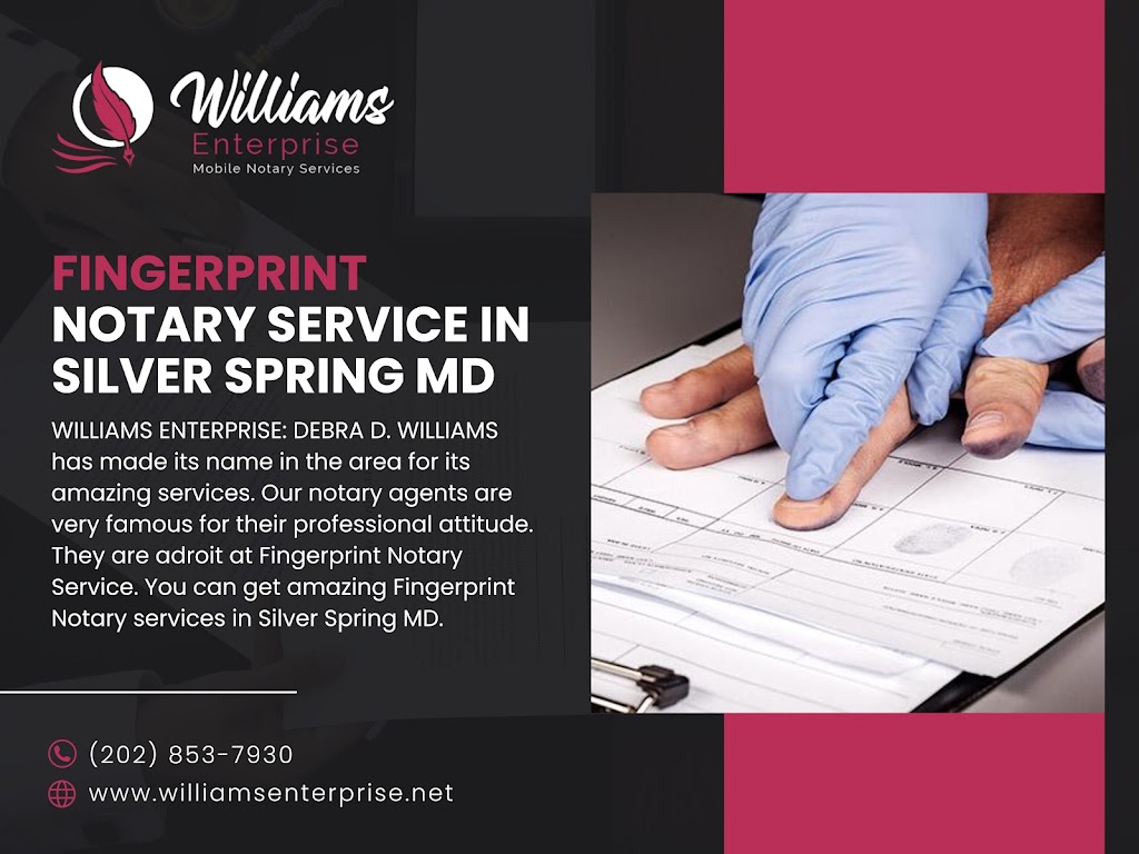 WILLIAMS ENTERPRISE : DEBRA D. WILLIAMS | 8403 Colesville Rd #1100, Silver Spring, MD 20910, USA | Phone: (202) 853-7930