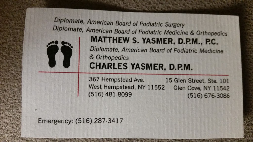 Matthew S. Yasmer, DPM | 314 Hempstead Ave, West Hempstead, NY 11552, USA | Phone: (516) 481-8099