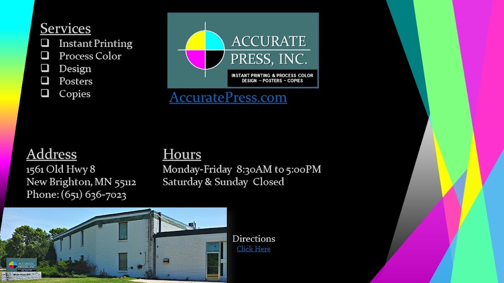 Accurate Press Inc | 1561 Old Hwy 8 NW #1834, New Brighton, MN 55112, USA | Phone: (651) 636-7023