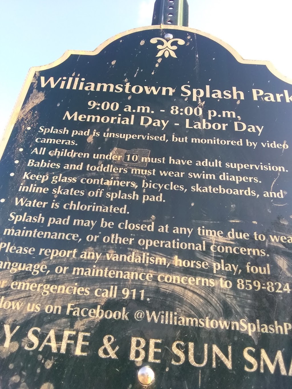 Williamstown Splash Pad | 700 Waterworks Rd, Williamstown, KY 41097 | Phone: (859) 824-6351