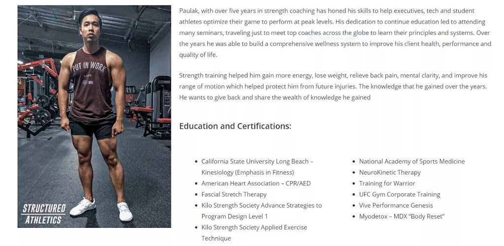 Structured Athletics | 253 N Vinedo Ave, Pasadena, CA 91107, USA | Phone: (951) 581-7370